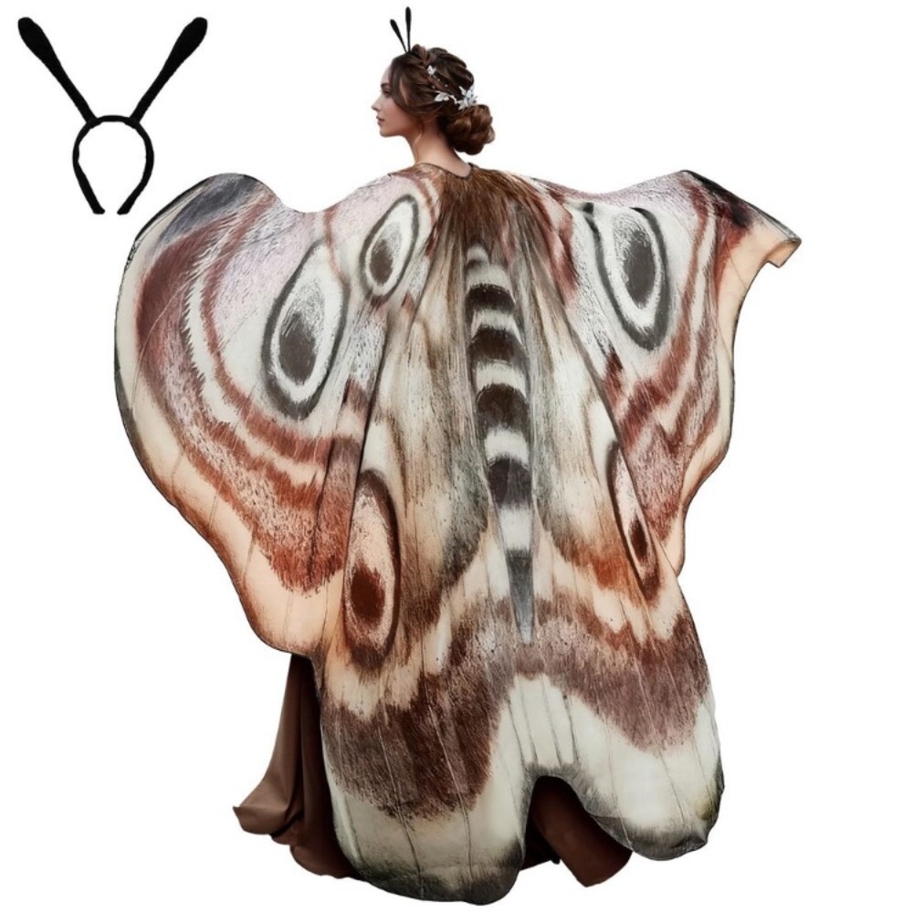 2 Pcs Halloween Moth Wings Costume Moth Cape Butterfly Shawl Accessory new